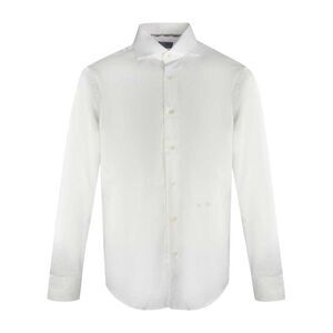 Aquascutum Mens Embroidered Logo Cotton Shirt / White